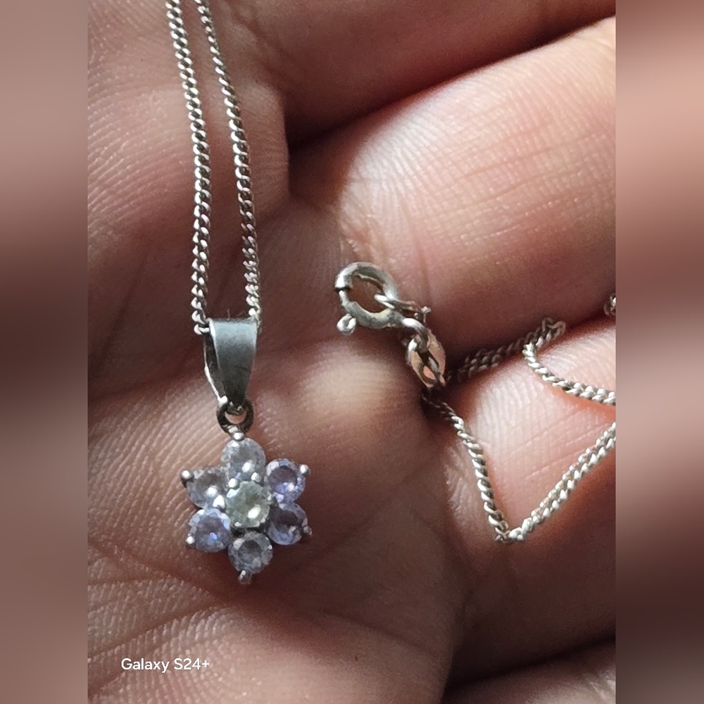 Chaîne et pendentif en argent massif sterling 925 18"
